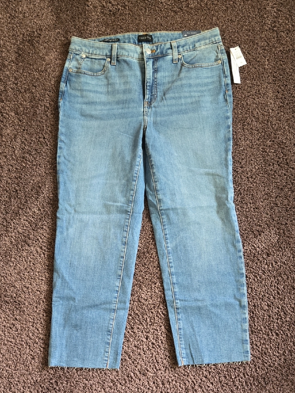 NEW Talbots Blue Straight Leg Crop Jeans 10
